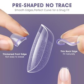 Uñas Postizas Extra Cortas Cuadradas: 240 Unidades de Uñas Postizas de Gel Suaves, de Cobertura Total, Acrílicas Transparentes, A Presión, para Extens