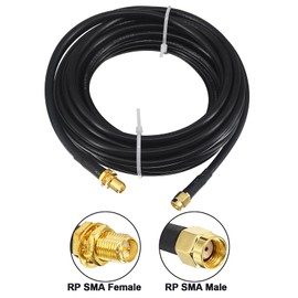 Boobrie SuperFlex RG58U Pro 5M RP-SMA Male to RP-SMA Female Cable RP SMA Antenna RP SMA Low Loss RPSMA Extender for WiFi Antenna 4G Router Wireless Wifi Hotspot IP Camera