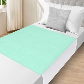 Incontinence Bed Pads Washable Waterproof for Adults & Kids, Reusable Mattress Protector Underpads Tuckable Quick Dry, Fits Twin/Twin XL Size Bed, 36" x 37", Green