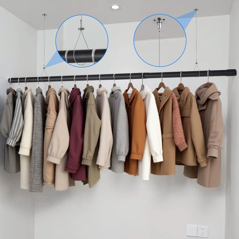 Supforce Ceiling Support for Closet Rod, Stainless Steel Ceiling Support