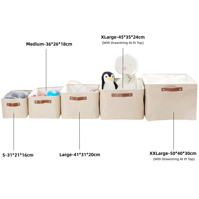 Mangata Fabric Storage Boxes,Collapsible Storage Basket for Books, Baby Toys,