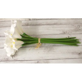 ooki 14pcs White Real Touch Calla Lily Flowers Bundle Artificial Floral Home Lillies
