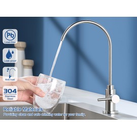 VMASSTONE Reverse Osmosis Faucet Fits Most RO Units or Water Filtration System, Non-Air Gap Stainless Steel Drinking Water Faucet for Bar, Kitchen Sink, RV (DM001 BN)
