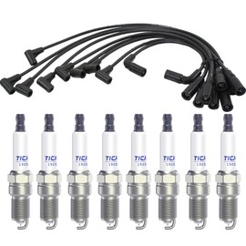 TICANEE Spark Plugs and Wires Compatible with Chevy 5.7L 4.3L 5.0L, 41 993 19256067 Iridium Spark Plugs Compatible with SILVERADO 1500 1996-2009 Tahoe GMC S10 PICKUP BLAZER