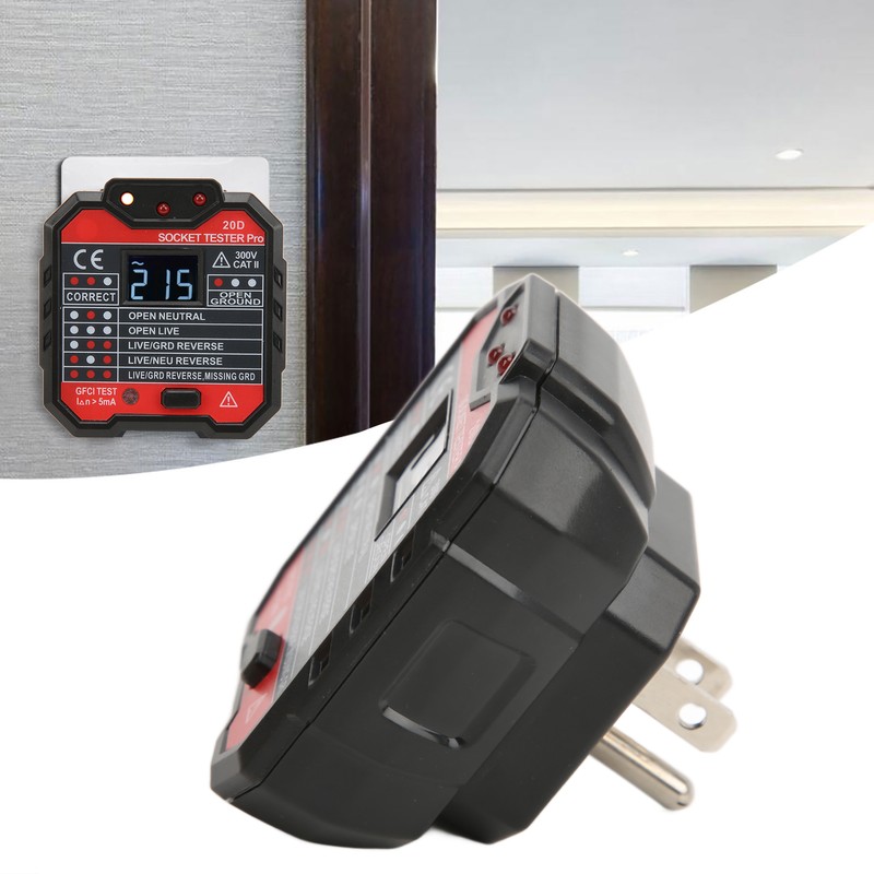 20D Leakage Socket Tester Socket Detector Electric Circuit Live Wire