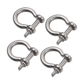 Kichvoe 4pcs Stainless Steel D Shaped Lifting Shackles Durable Metal Shackles for Tie Downs Towing and Off Road Easy to Use for Various Applications