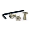 Number Plate Bolt Flat Type Stainless Steel (Silver) 3 Pieces
