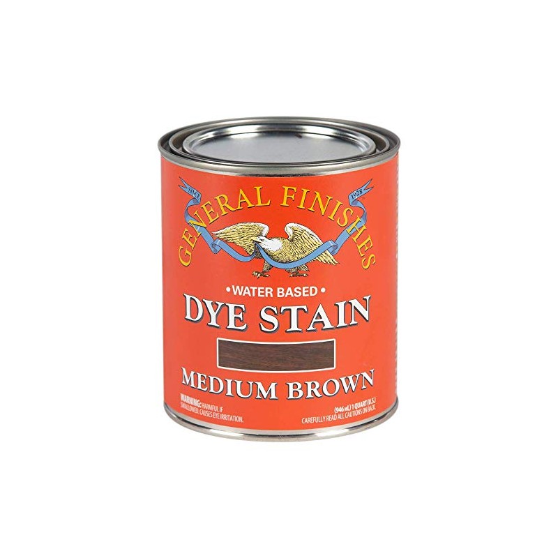 General Finishes Water Based Dye, 1 Quart, Medium Brown