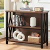 HOMISSUE Bookshelf, 3-Tier Rustic Short Bookshelf, Industrial Shelf Bookcase with