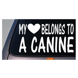 My Heart Belongs to a Canine *D767* Sticker Decal Dog k9 Unit Police German GSD