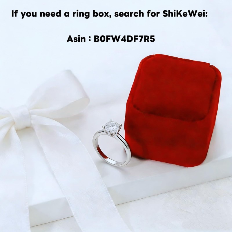 ShiKeWei White Gold Plated Adjustable Women's Ring - 1 Carat