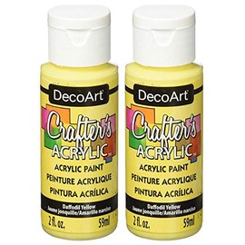 2-Pack Bundle - Deco Art Crafter's Acrylic All Purpose Paint - Daffodil Yellow (dca-53) - 2-Ounces Each