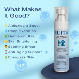 RUITN Hydrogen Toner Face Mist – H2 Water Facial Spray & Skin Glow Serum for Oily & Dry Skin, Deep Hydration, Anti-Aging & Portable Design for Daily Use