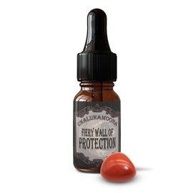 Fiery Wall of Protection Oil with Red Jasper Crystal for Defense & Protection - Handmade with Herbs & Essential Oils - Conjure, Wiccan, Hoodoo, Pagan & Magick Spells and Rituals 15ml