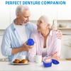 KISEER Light Blue Denture Bath Case Cup Box Holder Storage