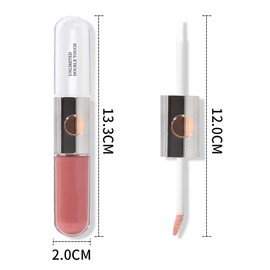 Adurello Matte Liquid Listick with Clear Lip Gloss Double-Touch Moisturizing Lip Stain Color Plumping Waterproof Non-Sticky Cup Lip Gloss (03#)