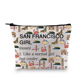 San Francisco Makeup Bag San Francisco Skyline Gift California Souvenirs Gift Travel Holiday Gift Cosmetic Travel Bag, san francisco girl noun 3uk, Fashionable