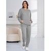 Fnumoa Womens Waffle Knit Hooded Pajama Sets Long Sleeve Matching
