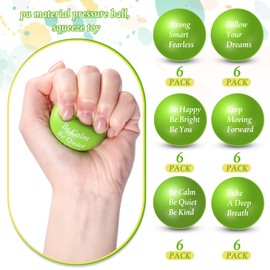 Aoriher 36 Pcs Motivational Stress Balls Colorful Stress Balls Bulk Quotes Inspirational Funny Foam Toys Hand Exercise Gifts for Office Small Toys for Motivating Supply(Light Green)