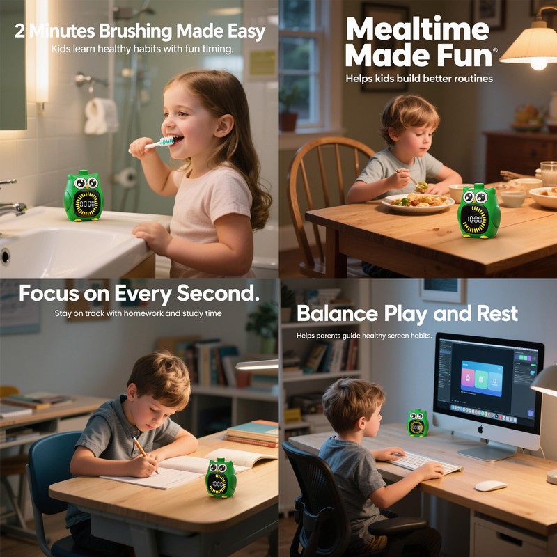 Doli Yearning Visual Timer for Kids, 99 Minute Cute Owl