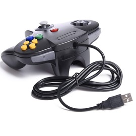 2 Pack Classic N64 Controller, miadore N64 Wired USB PC Game pad Joystick, N64 Bit USB Wired Game Stick Joy pad Controller for Windows PC MAC Linux Raspberry Pi 3 Sega Genesis (Clear Green/Black)