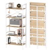 Folding Bookshelf,5 Tier Bookcase Foldable Shelf with X-Bracket Design, Adjustable