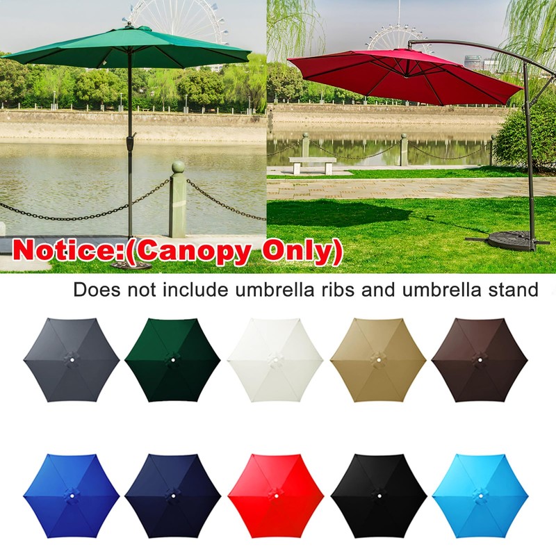 GLDDFDG 9Ft 6 Ribs Patio Umbrella Replacement Canopy (Canopy only),
