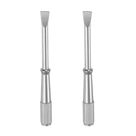sourcing map 2pcs Mini Bracelet Screwdriver 4mm Titanium Steel Slotted Screw Driver with 5mm Width Non-Slip Handle for Bracelet Repair Screwdriver Tools, Silver Tone