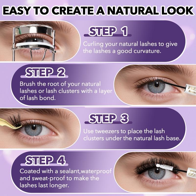 FEEGO 200D Lashes Extension Kit Thick Eyelash Extension Kit 10-20mm