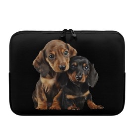 Showudesigns Dachshund Laptop Sleeve Case for Women 17 inch Neoprene Laptop Protector Durable Accessory Bag Gifts Tablet Bag Funny Dog Computer Sleeve Bags Black