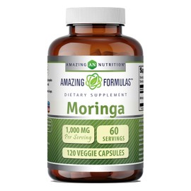Amazing Formulas Moringa 4:1 Extract Supplement | 1000 Mg | 120 Veggie Capsules | Non-GMO | Gluten-Free | Made in USA