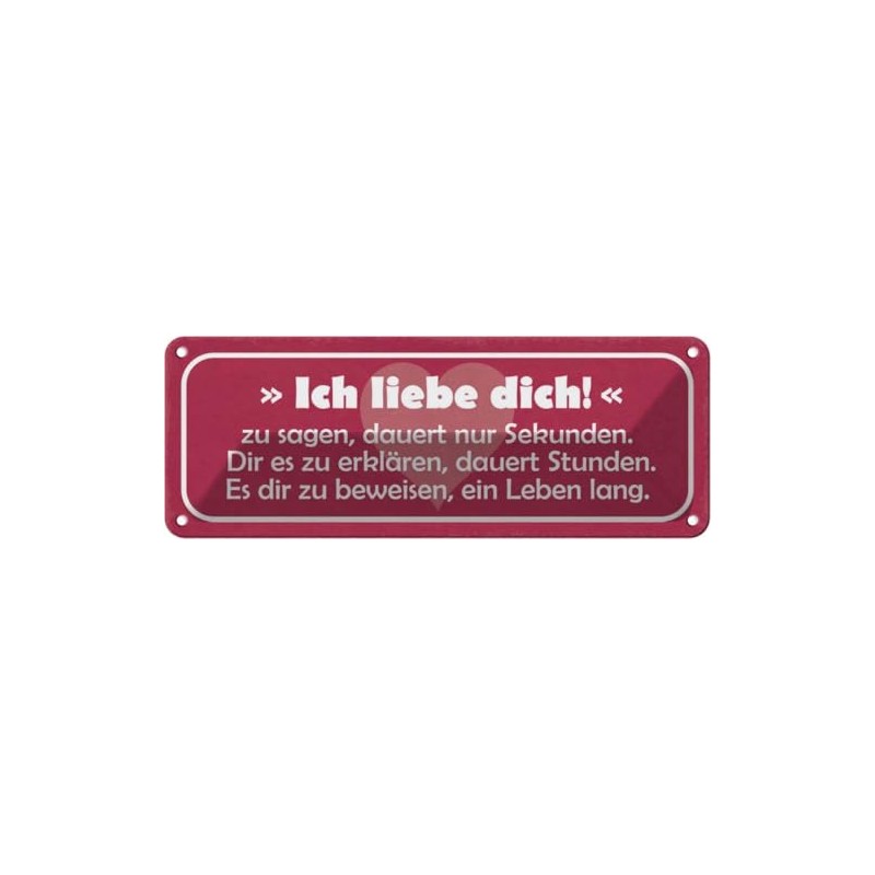 vianmo Tin Sign 27 x 10 cm Ich Liebe Dich