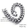 Silverso Cuban Link Bracelet for Men, 10mm Stainless Steel, Smooth