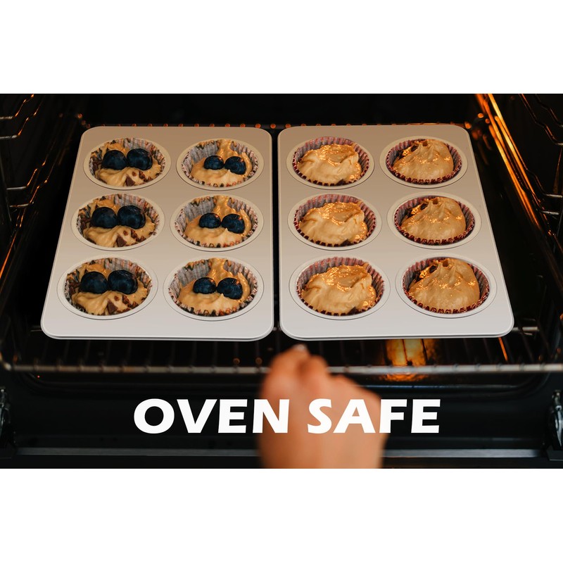 Leonyo 6-Cup Cupcake Pan, Stainless Steel Standard Size Cupcake Pans