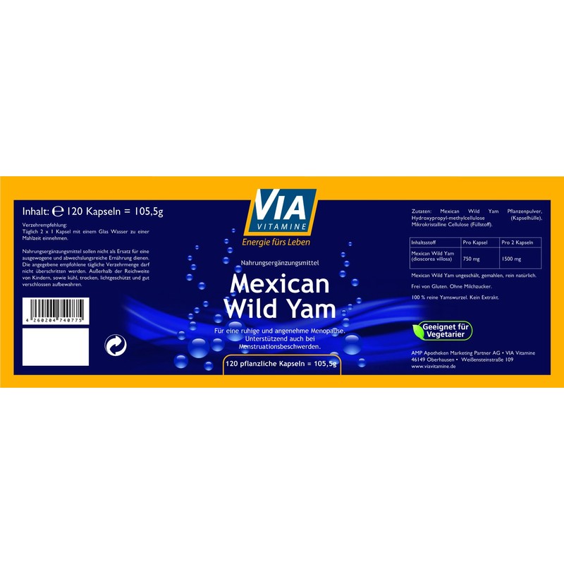 Mexican Wild Yam, 750 mg, 120 Capsules No Extract Offer