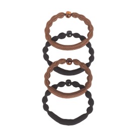 Goody Ouchless Forever Hair Elastics, 10 Ct, Brown & Black, 6MM, Damage-Free, 3X Stronger Ties, Retainable Shape, 16 Strand Inner Core, Styling Accessories for Women & Men, All Hair Types