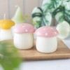 Whimsical Ceramic Mushroom Salt and Pepper Shakers Set, Pink and