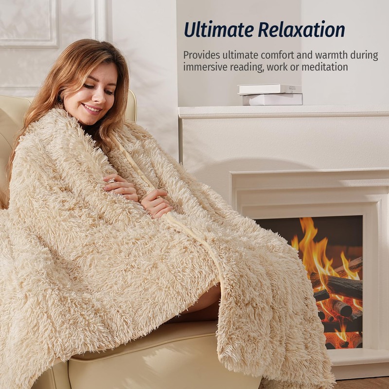 Weighted Blanket for Adult 60"x80" 15lbs Soft Long Plush Queen