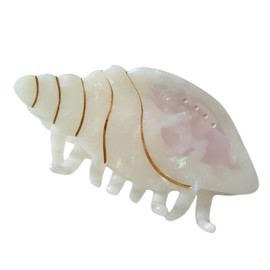 Funny White Conch Hair Clip,Acetate Hair Clip,Small Claw Clip for Women, 1 Count (Pack of 1)