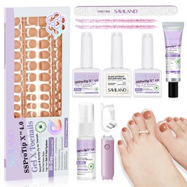 SAVILAND 216-Piece French Set with Tips for Artificial Toenails (Skin Colour, 216 Pieces)