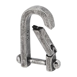 PH PandaHall 925 Sterling Silver Spring Gate Ring, Antique Silver U-Shaped Jewellery Clasps Metal Snap Clip Hooks Clasp Fastener for Men DIY Bracelets Necklaces Anklets Jewellery Making, 1 Piece