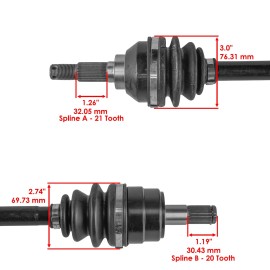 Caltric Front Right and Left CV Joint Axles for Kawasaki Brute Force 750 KVF750 4X4I EPS