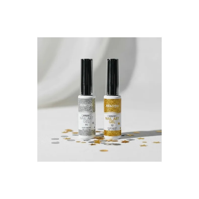 2 Pzas Esmalte Delineador Para Uñas Acrílicas Gel Glitter