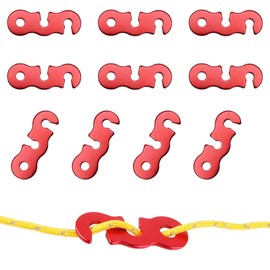 DELUXEFOX Aluminum Universal Metal Fittings, S-Shaped, 3-Hole Clasp (Set of 10), Windproof Rope Buckle, Supports Up to 0.2 inches (5 mm), Tarp, Rope, Multifunctional Tent Adjustment Buckle, Easy to