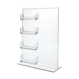 Marketing Holders 8.5" x 11" Literature Holder With 4 Business Card Pockets Bottom Loading