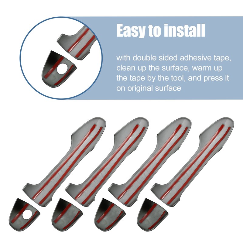 X AUTOHAUX 8pcs ABS Exterior Side Door Handle Cover Trim