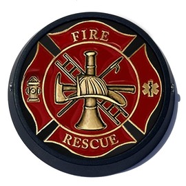 MotorDog69 Fire Rescue Harley Black Horn Cover Coin Mount Set