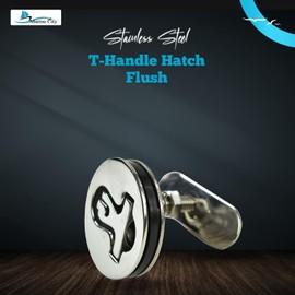 MARINE CITY 316 Grade Stainless Steel T-Handle Cam Latch, Corrosion-Resistant Marine Hatch Flush Turning Lock, 3 Inch for Boats, RVs, Ships & Yachts