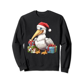Pelican Wearing Santa Hat Christmas Stuffed Animal Sweatshirt