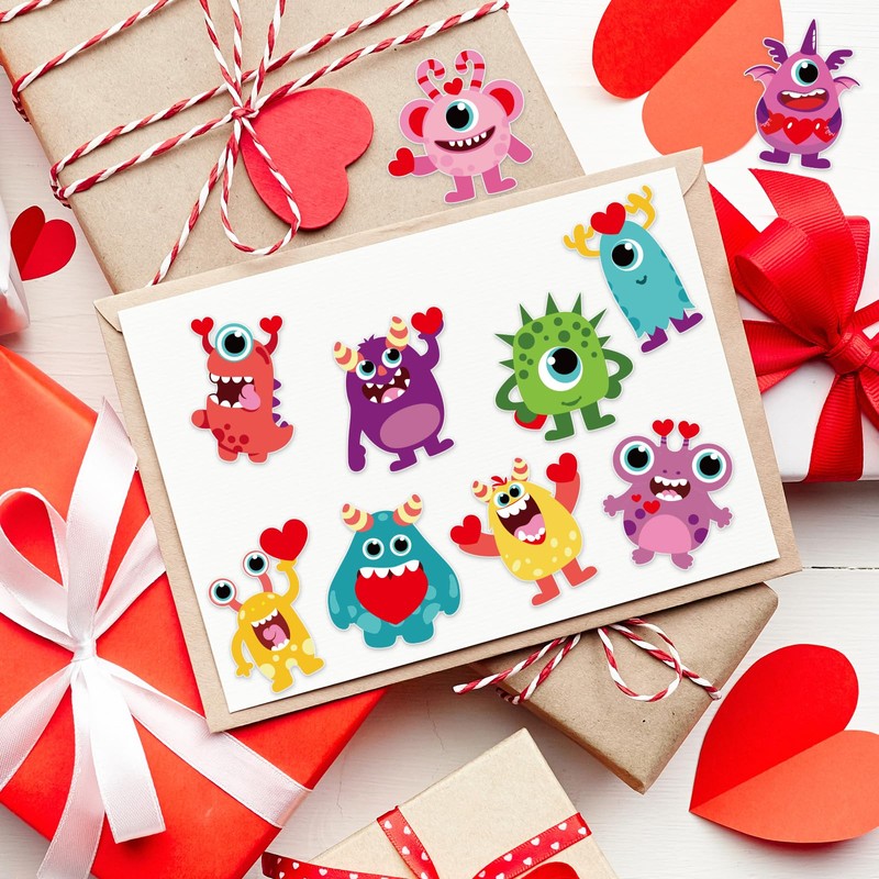 Whaline 200Pcs Monster Foam Stickers Cute Monster Self Adhesive Decals